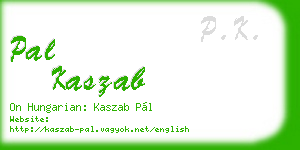 pal kaszab business card
