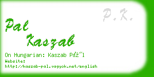 pal kaszab business card